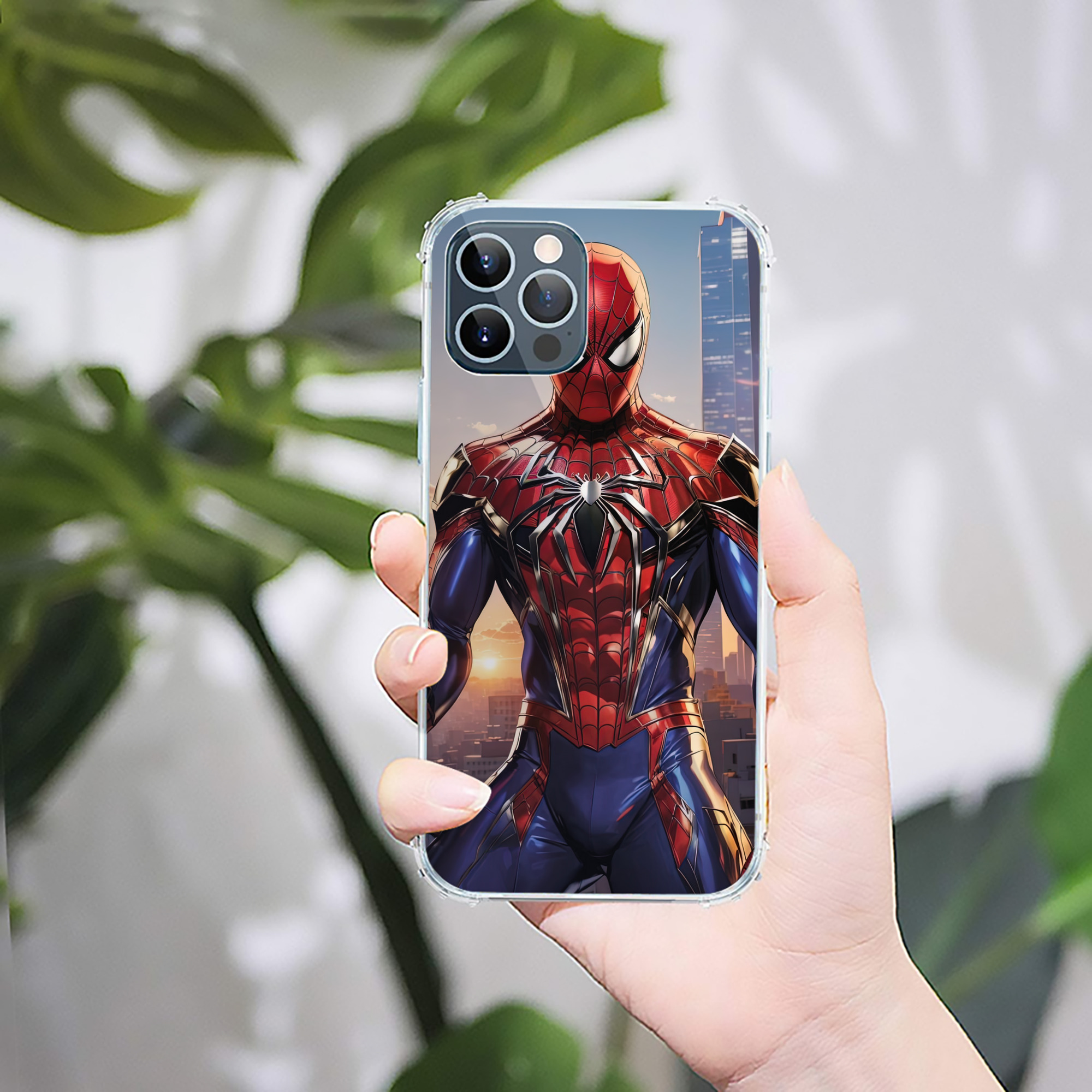（画像用） Spider Man スパイダーマン 【iPhone 12シリーズ対応】透明スマホケース（クリアソフトケース）